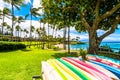 Maui's famous Kaanapali beach resort area Royalty Free Stock Photo