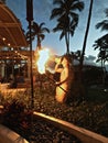 Maui torch lighting Royalty Free Stock Photo