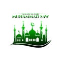 Maulid Nabi muhammad logo icon design vector.