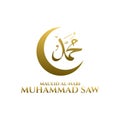 Maulid Nabi muhammad logo icon design vector.