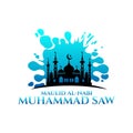 Maulid Nabi muhammad logo icon design vector.