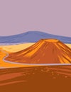 Mauna Kea in Hawaii Volcanoes National Park One of Five Volcanoes That Form the Island of Hawaii WPA Poster Art