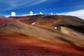 Mauna Kea Observatories on top of Mauna Kea mountain peak, Hawaii, USA Royalty Free Stock Photo