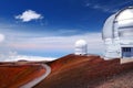 Mauna Kea Observatories on top of Mauna Kea mountain peak, Hawaii, USA Royalty Free Stock Photo