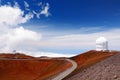 Mauna Kea Observatories on top of Mauna Kea mountain peak, Hawaii, USA Royalty Free Stock Photo