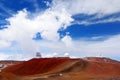 Mauna Kea Observatories on top of Mauna Kea mountain peak, Hawaii, USA Royalty Free Stock Photo