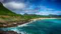 Aerial Shoot, Hawaii, Island Oahu, Pacific Ocean, Kahauloa Cove, Maunalua Bay, Hanauma Bay, Honolulu Royalty Free Stock Photo