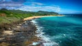 Aerial Shoot, Hawaii, Island Oahu, Pacific Ocean, Kahauloa Cove, Honolulu, Maunalua Bay, Hanauma Bay Royalty Free Stock Photo