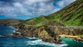 Aerial Shoot, Hawaii, Island Oahu, Honolulu, Pacific Ocean, Kahauloa Cove, Maunalua Bay, Hanauma Bay Royalty Free Stock Photo