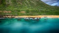 Aerial Shoot, Hawaii, Island Oahu, Pacific Ocean, Hanauma Bay, Honolulu, Maunalua Bay, Kahauloa Cove Royalty Free Stock Photo