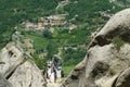 Mountain view and Il Volo dell& x27;Angeloin in Castelmezzano , Basilicata, Italy Royalty Free Stock Photo