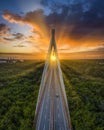 The Mauricio Baez Bridge during the sunrise in San Pedro de Macoris, Dominican Republic Royalty Free Stock Photo