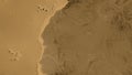 Mauritania area. Sepia elevation map Royalty Free Stock Photo