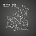 Mauritania black vector outline polygonal triangle map