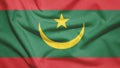 Mauritania flag with fabric texture