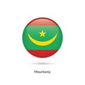 Mauritania flag - round glossy button