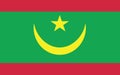 Mauritania flag vector graphic. Rectangle Mauritanian flag illustration. Mauritania country flag is a symbol of freedom,