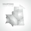 Mauritania grey polygonal 3d mosaic triangle vector modern map