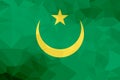 Mauritania polygonal flag. Mosaic modern background. Geometric design