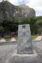 MAURITIUS - APRIL 28, 2012: International Slave Route Monument At the foot of the Le Morne Brabant Mountain, Mauritius