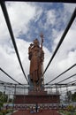 The giant 33-meters Lord Shiva statue at Ganga Talao Grand Bassin Hindu temple, Mauritius Royalty Free Stock Photo