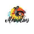 Mauritius country with grunge design suitable for a logo icon design. Vector illustration of the Dodo bird.