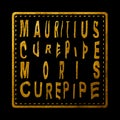 Mauritius Curepipe Gold Typography Design Royalty Free Stock Photo