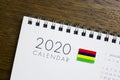 Mauritius Flag on 2020 Calendar