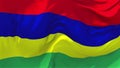 Mauritius Flag Waving in Wind Continuous Seamless Loop Background.