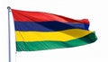 Mauritius Flag Waving on the wind