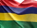 Mauritius Flag Waving on the wind