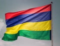 Mauritius Flag Waving on the wind