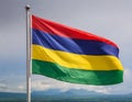 Mauritius Flag Waving on the wind