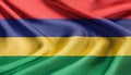 Mauritius Flag Waving on the wind