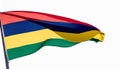 Mauritius Flag Waving on the wind