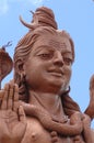 Hindu Temple, Sacred Grand Bassin lake, Detail of the statue of Shiva Royalty Free Stock Photo