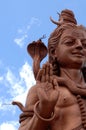 Hindu Temple, Sacred Grand Bassin lake, Detail of the statue of Shiva Royalty Free Stock Photo