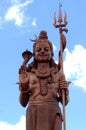 Hindu Temple, Sacred Grand Bassin lake, Detail of the statue of Shiva Royalty Free Stock Photo