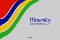 Mauritius independence day vector poster, banner, greeting card. Mauritian wavy flag in 12th of March national