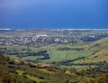 Mauritius.Indian Ocean and city at the bottom Royalty Free Stock Photo