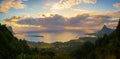 Mauritius panorama at sunset Royalty Free Stock Photo