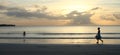 Mauritius Sunset - children playing watched over Royalty Free Stock Photo