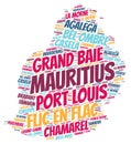 Mauritius top travel destinations word cloud