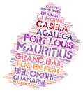 Mauritius top travel destinations word cloud