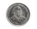Mauritius twenty cents coin on white isolated background Royalty Free Stock Photo