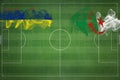 Mauritius vs Algeria Soccer Match, national colors, national flags, soccer field, football game, Copy space