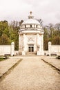 Mausoleum of The Andrassy family near castle Krasna Horka, yellow filter Royalty Free Stock Photo