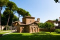 Mausoleum of Galla Placidia, a chapel embellished with colorful mosaics in Ravenna. It has been designated as UNESCO World