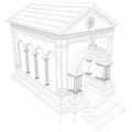 Mausoleum Grave Vector. Illustration Isolated On White Background.