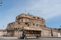 Mausoleum of Hadrian known known as Castel Saint Angelo with food and drinks street vendor